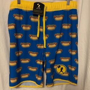 Baseballism Hot Dog Patterned Men's Swim Shorts